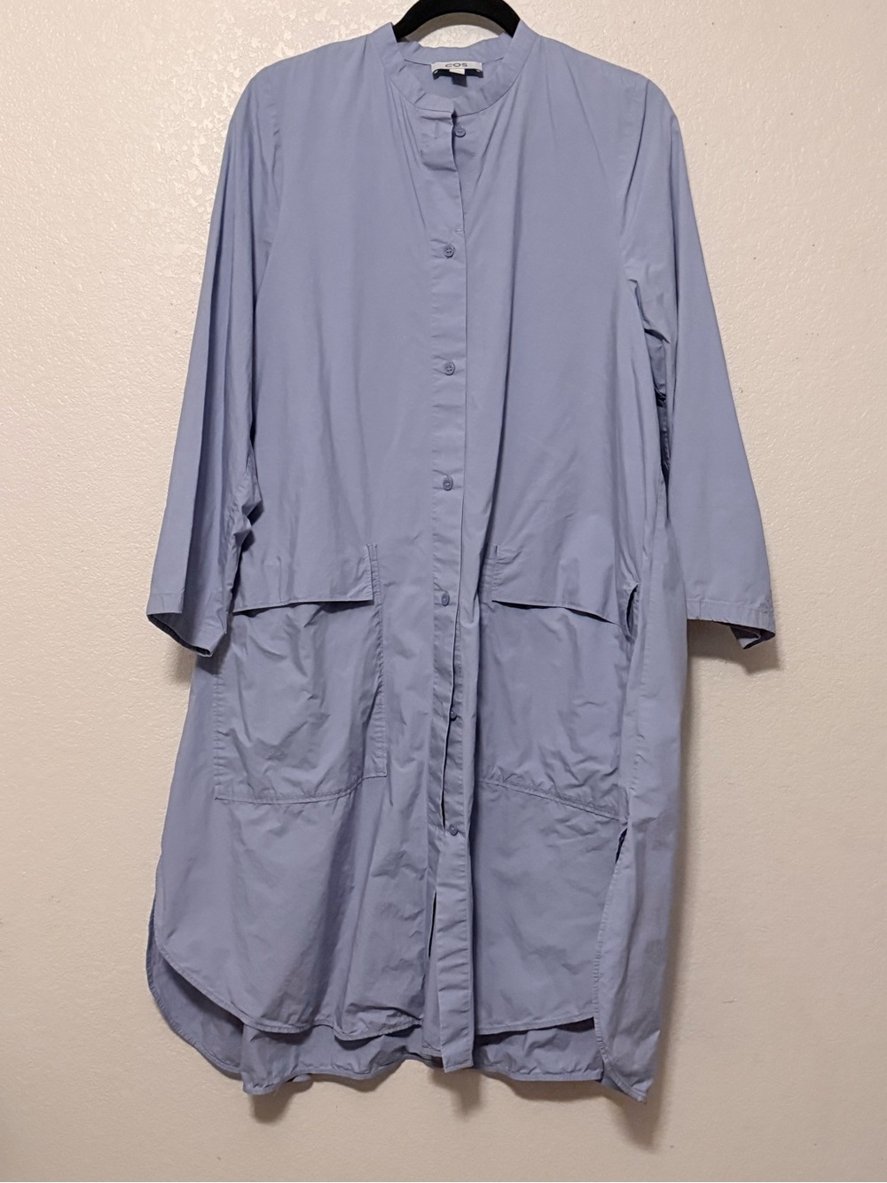 COS Light Periwinkle Button-Front Long Shirt or drees 0313